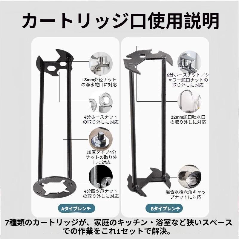 万能6-in-1多用途シンクレンチ狭い場所でも使えるキッチン・浴室メンテナンス必須ツール